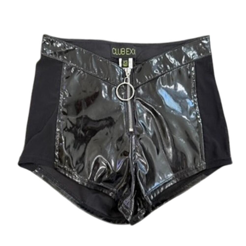 Club EXX Dark Dimension Vinyl Shorts in Black, Size XS​
